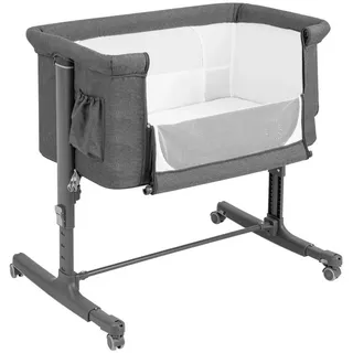 Costway 3 in 1 Beistellbett Dunkelgrau 70 x 140 cm