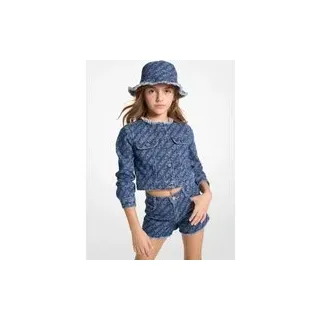 MK Jeansjacke mit Empire-Logomuster - Blau - Michael Kors - 6Y