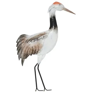 Kaufhaus le petit Wanddekoobjekt Wanddeko Kranich Wandbild Deko Vogel Reiher Bild Figur Skulptur Hänger, Dekofigur, Dekoskulptur, Dekoobjekt, Dekohänger aus Metall