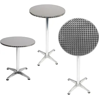 2 Stück Bistro Stehtisch Ø60cm Höhenverstellbar Klappbar Balkontisch Gartentisch