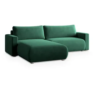 Masseno Ecksofa, Grün, Holz, 3-Sitzer, L-Form,L-Form, 265x183 cm, Wohnzimmer, Sofas & Couches, Wohnlandschaften, Ecksofas