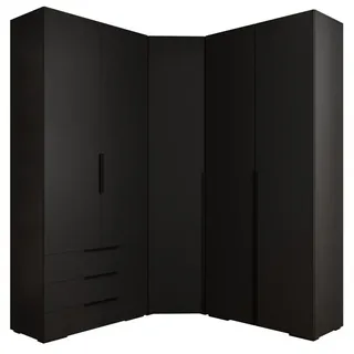 ABIKS MÖBEL Kompaktgarderobe INOVA 1 SATZ 1 Möbelset, Garderobe mit Kleiderstange und Regalen schwarz