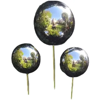 Jürgen Bocker - Gartenambiente Gartenstecker Rosenkugel Edelstahl poliert 3er-Set Kugel Stab 80 cm Gartenstecker