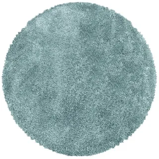 Carpettex Hochflor-Teppich Unicolor - Einfarbig, Rund, Höhe: 30 mm, Teppich Wohnzimmer Einfarbig Shaggy verschidene farben und größen blau Rund | 200 cm x 200 cm x 30 mm