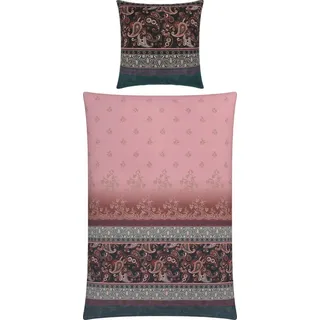 Erwin Müller Mako-Satin Paisley Rosa 135 x 200 cm + 80 x 80 cm