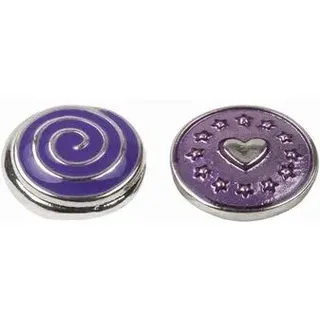 BB KLOSTERMANN 40159 Mini Button lila Herzen/Schnecke lila
