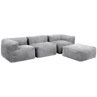 I.C.O.N. icon Sitzsack-Sofa, Grau, Textil, 4-Sitzer, 500x68x100 cm, Wohnzimmer, Hocker, Sitzsäcke, XXL Sitzsäcke