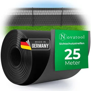Novatool Sichtschutzstreifen 25 m anthrazit grau PVC 10 St.