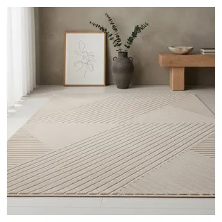 KADIMA DESIGN Teppich ILLER Wohnzimmer Schlafzimmer Waschbar Wohnzimmerteppich Esszimmer, Rechteckig, Höhe: 14 mm, Beige, 240x340 cm, Strapazierfähig Modern Waschbar beige Rechteckig | 240 cm x 340 cm x 14 mm