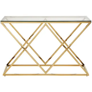 vente-unique CHARLOTTE Wandkonsole 100x30x10 goldfarben