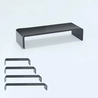 bijon TV Aufsatz Glas Bildschirm-Erhöhung | PC Monitor-Erhöhung, Schreibtisch-Aufsatz für Laptop Erhöhung, Monitor-Erhöhung | (B/T/H) 800x300x130mm - schwarz