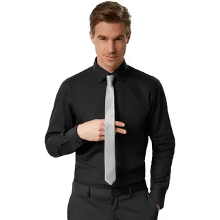 dressforfun tectake Schmale Unisex-Krawatte in Einheitsgröße, grau | Gr.: onesize