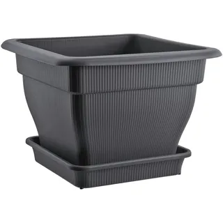 Buri XXL Pflanzkübel Blumentopf 60x60 Wasserspeicher Pflanztopf Blumenkübel grau 70 L
