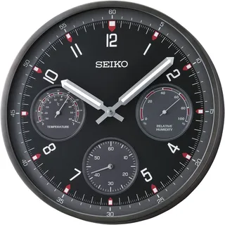 Wanduhr SEIKO, schwarz, Wanduhren, B/H/L: 4,9cm, Wanduhr, Quarzuhr, Wohnzimmer, Esszimmer, Küche, Arbeitszimmer, Flur