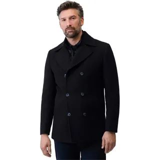 RICANO Vincenzo - Klassische Herren Caban Jacke aus Wolle mit Reverskragen und abtrennbarem Stepp-Einsatz (Slim Fit) - Made in Europe - S