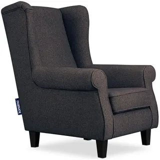 Konsimo Ohrensessel Miles Webstoff 82 x 105 x 97 cm Blau