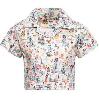 Queen Kerosin Damen Hawaii Bluse Cropped Bluse Hemdbluse Hawaiishirt Paris France Frankreich Retro Vintage Crop Top 50s Rockabella Paris - M