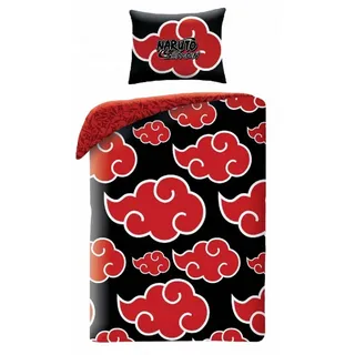 peppermint anime Naruto Bettbezug Rot/Schwarz 140 x 200 cm + 70 x 90 cm