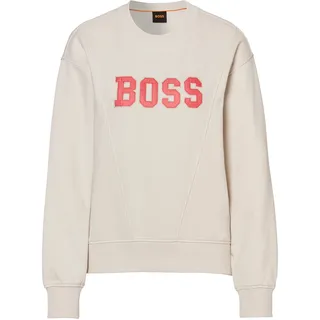 Sweatshirt BOSS ORANGE "C_Eprep_2" Gr. M (38), weiß Damen Sweatshirts mit BOSS-Logostickerei