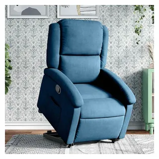 vidaXL Relaxsessel mit Aufstehhilfe Samt 55,3 x 82 x 73,9 cm Blau mit Rollen