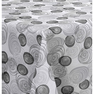 Wachstuch Wachstischdecke Tischdecke, Black and White Series mit Paspelband Florenz Eckig 130 x 260 cm, Abwaschbar