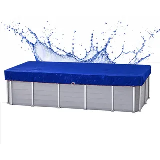 Quick Star Pool-Abdeckplane Sommer & Winter Poolabdeckung 200 g/m2 PE (Rechteckig, Blau, 660 x 360 cm Eckig), Beidseitig beschichtet, Gewebeverstärkt, UV-Resistent blau|schwarz 660 x 360 cm Eckig