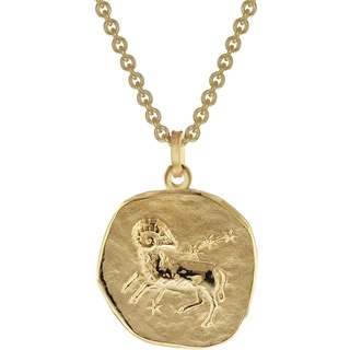 trendor 39070-04 Widder Sternzeichen Ø 20 mm Herren-Halskette Gold auf Silber, 50 cm