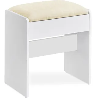 VASAGLE Hocker Schminktisch, gepolstert, Makeup-Hocker aus Samt | Mit rutschfesten Fußpads, für verschiedene Räume, moderner Stil, Cremeweiß und Wolkenweiß, KAILYN Kollektion RDS001WD01