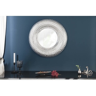 riess-ambiente Wandspiegel ORIENT 60cm silber, Schlafzimmer · Metall · rund · mit Rahmen · Deko · Hammerschlag Design silberfarben