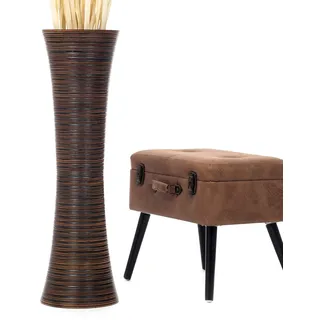 Leewadee Große Bodenvase 85 cm Mangoholz für Pampasgras & Trockenblumen