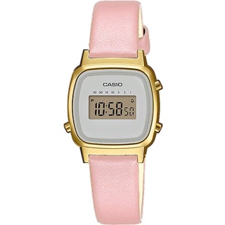 Casio Damen Digital Quarz Uhr mit Echtes Leder Armband LA670WEFL-4A2EF