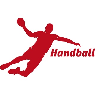 GRAZDesign Wandtattoo Handball Kinderzimmer | Wandaufkleber Teenager Sportler Spieler | Wandsticker Turnhalle Sport Jugendzimmer - 80x50cm / 031 rot