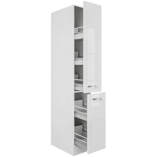 Flex-Well Apothekerschrank Hochglanz 30 x 200 x 57 cm Weiß