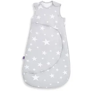 Snuz Pouch Baby Sleeping Bag - Super Soft Cotton, Makes Night Change Easier, Ideal Baby First Equipment Newborn - Perfect, White Stars 0-6 Months, 2.5 Tog, All Year Round