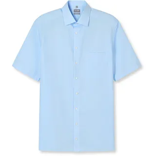 Olymp Businesshemd OLYMP "OLYMP Luxor, comfort fit, New Kent", Herren, Gr. 39, Normaler Arm, blau, 100% Baumwolle, Hemden