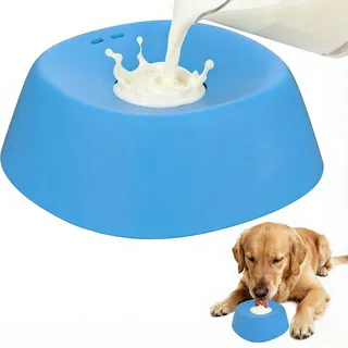 QIUMING Hund Lecknapf leckmatte Hund Silikon Antirutsch Hülle 3/4 Tasse Joghurt Langsam Fressen Produkt Leckt Futternapf mit Integrierter Drehkugel für Hunde Verlieben Sie Sich in Trinkwasser (blau)