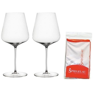 SPIEGELAU Rotweinglas Definition Bordeauxgläser + Poliertuch 750 ml, Glas weiß