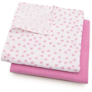 ZOLLNER Spucktuch, (2-tlg., Geschenk-Set), 100% Baumwolle rosa