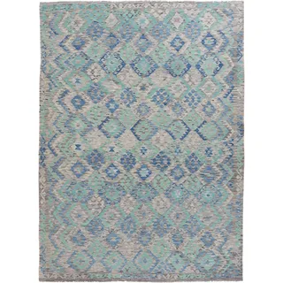 Nain Trading Orientteppich Kelim Afghan Heritage 260x353 Handgewebter Orientteppich, rechteckig, Höhe: 5 mm blau|grau