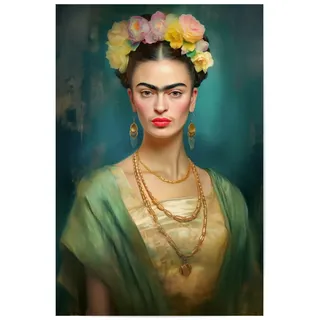 artboxONE Poster 30x20 cm Floral Kahlos Romantische Malerei - Bild wandkunst Frida augenbrauen berühmte maleler