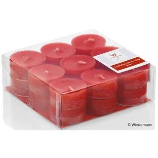 Wiedemann Kerzen Rubin rote 18er Teelichte PC Cup 4 Stunden 18 x 38 mm,