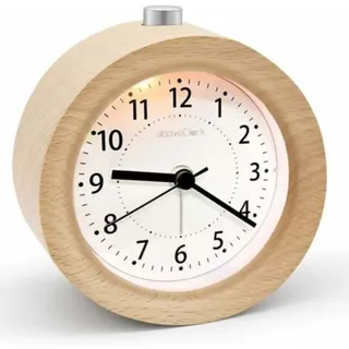 Wecker Mit Schlummerfunktion, Nano-holzwecker Ohne Ticken, Klassische Analoge Uhr Mit Zeigern, Nachtlicht, Batteriebetrieben