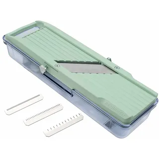 Benriner Mandoline / Gemüsehobel 64 mm Schnittbreite grün mit Auffangbehälter BN-3