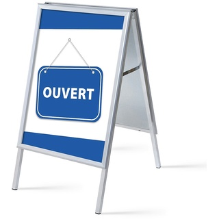 SHOWDOWN Displays Showdown Kundenstopper - DIN A1 - Komplett-Set - Ouvert Französisch - Blau/Schwarz