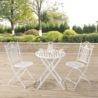 Bistro Set Biella 3-tlg. Weiß