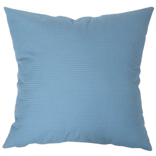 Amilian Dekokissen »Dekoratives Kissen; Zierkissen; Kopfkissen; Sofakissen: 80x80 cm mit Füllung und Reißverschluss für Schlafzimmer, Wohnzimmer, Kinder Deko, Balkon, Kissenhülle«, Waffel Baumwolle blau