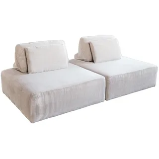 KAWOLA Couch Cord 2-Sitzer Cremeweiß