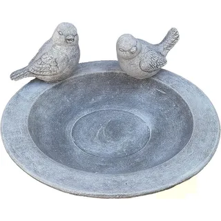 stoneandstyle Vogeltränke, Grau, Stein, Märchen/ Fantasie, 32x14x32 cm, Gartenzubehör, Gartendeko