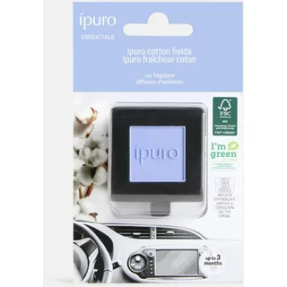 ipuro Car Line Autoduft Clip COTTON FIELDS - Auto Lufterfrischer mit Sternanis, Vanilleblume, Tonkabohne & Moschus Duft - Autoparfum frisch pudrig & beruhigend - Duftclip für Auto Innenraum