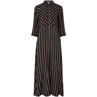 Yas Yassavanna Hemdblusenkleid Gestreift Braun/Schwarz M
